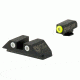 Night Fision Perfect Dot Night Sight Set w/Front, Square Rear, Yellow Front w/Green Tritium, White Rear w/Green T, Fits Glock 17/17L/19/22/23/24/25/ 26/27/28/31/32/3, GLK-001-003-YGWG