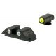 Night Fision Perfect Dot Night Sight Set w/Front, Square Rear, Yellow Front w/Green Tritium, White Rear w/Green T, Fits Glock 17/17L/19/22/23/24/25/ 26/27/28/31/32/3, GLK-001-003-YGWG