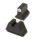 Night Fision Perfect Dot Suppressor Height Night Sight Set w/Front, Square Rear, White Front w/Green Tritium, Blank Rear, Fits Glock Suppressor Height 17/17L/19/22/23/24/25, GLK-004-013-WGZX