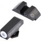 Night Fision Perfect Dot Suppressor Height Night Sight Set w/White Front, Square Black Rear, w/Green Tritium, Glock 17/17L/19-41, GLK-004-003-WGZG