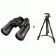 Nikon 10-22x50 Action Zoom XL Porro Prism Binoculars, Matte Black - Box Pack 7234 w/ Nikon Slik Full-Size Spotting Scope / Camera 61in Tripod, Black 847