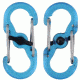 Nite Ize S-Biner Plastic MicroLock 2pk Translucent Blue LSBPM-03T-2R3