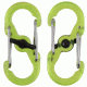 Nite Ize S-Biner Plastic MicroLock 2pk Translucent Lime LSBPM-17T-2R3