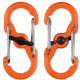 Nite Ize S-Biner Plastic MicroLock 2pk Translucent Orange LSBPM-19T-2R3