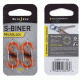 Nite Ize S-Biner Plastic MicroLock 2pk Translucent Orange LSBPM-19T-2R3