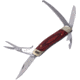No Box Tools Multi-Tool Knife Red, Satin finish 5Cr15MoV stainless blade, Red wood handle, 01-0004