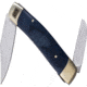 No Box Tools Whittler Blue Folding Knife, Satin finish 5Cr15MoV stainless clip and sheepsfoo, Blue wood handle, 01-0009