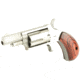 North American Arms Mini Combo Revolver, .22 Long Rifle/.22 Winchester Magnum Rimfire, 1.65in Barrel, Fixed, Stainless Frame, Wood Grip, 5 Round Cylinder, NAA22MC