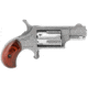 North American Arms Mini Revolver, .22 Long Rifle, 1.12in Barrel, X-Large, Fixed, Stainless Frame, Wood Grip, 5 Round Cylinder, NAA22LR
