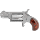 North American Arms Mini Revolver, .22 Long Rifle, 1.12in Barrel, X-Large, Fixed, Stainless Frame, Wood Grip, 5 Round Cylinder, NAA22LR
