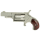 North American Arms Mini Revolver, .22 Long Rifle, 1.65in Barrel, X-Large, Fixed, Stainless Frame, Wood Grip, 5 Round Cylinder, NAA22LLR