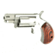 North American Arms Mini Revolver, .22 Winchester Magnum Rimfire, 1.12in Barrel, Fixed, Stainless Frame, Ported Wood Grip, 5 Round Cylinder, NAA22MSP