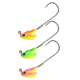 Northland Stand Up Fire Ball Long Shank Jig, 1/4 oz Number 2/0 Long Shank Hook, Assorted Tri Tones, 3 Card, FBSLS4-3-99T