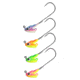 Northland Stand Up Fire Ball Long Shank Jig, 1/8 oz Number 2/0 Long Shank Hook, Assorted Tri Tones, 4 Card, FBSLS3-4-99T