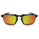Oakley Badman Sunglasses Dark Carbon Frame, Ruby Iridium Polarized Lens-OO6020-03