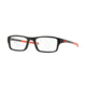 Oakley Chamfer Mens Eyeglasses 803907-53 - Matte Black/neon Red Frame, Clear Lenses