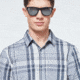 Oakley Checked Woven Short Sleeve Shirt - Mens, Grey Check, Large, FOA400030-97Y-L