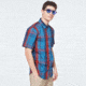 Oakley Checked Woven Short Sleeve Shirt - Mens, Orange Check, Extra Small, FOA400030-97E-XS