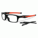 Oakley Crosslink Eyeglass Frames with Non-Rx Lenses, Polished Black/Orange Frame, 53mm OX8027-1153