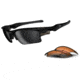 Oakley Fast Jacket XL Sunglasses - Polished Black Frame w/ Black Iridium Polarized &amp; Persimmon Lenses OO9156-05