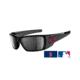 Oakley Fuel Cell Red Sox Polished Black Frame w/ Black Iridium Lenses Sunglasses OO9096-46