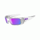 Oakley Gascan (Asian Fit) Sunglasses, Polished Clear Frame and Violet Iridium Lens OO9105-05