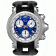 Oakley Holeshot Quartz Watch, Blue  Dial and Black Rubber Strap w/ Honed Case 10-218