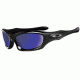 Oakley Monster Dog Polished Black Frame w/ Deep Blue Polarized Lenses Sunglasses 12-749