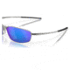 Oakley OO4141 Whisker Sunglasses - Mens, Satin Chrome Frame, Prizm Sapphr Irid Polarized Lens, 60, OO4141-414104-60