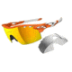 Oakley Radarlock XL Mens Sunglasses White Orange Frame, Fire Iridium Polarized Vented and Black Iridum Vented Lens OO9170-04