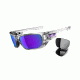 Oakley Style Switch Mens Sunglasses Polished Clear Frame, Violet Iridium and Black Iridium Lens OO9194-03