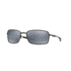 Oakley TITANIUM SQUARE WIRE OO6016 Sunglasses 601602-60 - Pewter Frame, Black Iridium Polarized Lenses