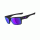 Oakley TwoFace Mens Sunglasses Matte Black Frame, Violet Iridium Lens OO9189-08