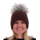 Obermeyer Denver Faux Fur Pom Hat - Womens, Wine-Not, 18048-WINE-NOT-WOMEN