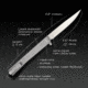 Ocaso Knives Engraved Solstice Folding Knife, 3.5in, CPM S35VN, Clover Pattern/Titanium Handle, Grey, 10ECS
