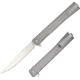 Ocaso Knives Engraved Solstice Folding Knife, 3.5in, CPM S35VN, Clover Pattern/Titanium Handle, Grey, 10ECS