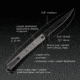 Ocaso Knives Engraved Solstice Folding Knife, 3.5in, CPM S35VN, Fleur-De-Lis/Titanium Pattern Handle, Black, 10EFB