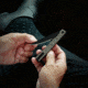 Ocaso Knives Engraved Solstice Folding Knife, 3.5in, CPM S35VN, Fleur-De-Lis/Titanium Pattern Handle, Black, 10EFB