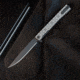 Ocaso Knives Engraved Solstice Folding Knife, 3.5in, CPM S35VN, Fleur-De-Lis/Titanium Pattern Handle, Black, 10EFB