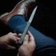 Ocaso Knives Engraved Solstice Folding Knife, 3.5in, CPM S35VN, Vine/Titanium Pattern Handle, Grey, 10EVS