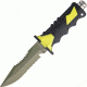 Ocean Master Dive Knife Fixed Blade Knife, SS SE, Black/Yellow handle OMQT500SAW