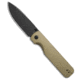 Oknife Olight Oknife Duron Frame Lock Knife Olive Green Aluminum 3.5&quot; Black PVD, Green, Nitro-V, adult, BHQ-216417
