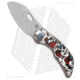 Olamic Cutlery Busker Largo Folding Knife, 2.50in, CPM MagnaCut, Sheepsfoot Blade, Titanium Black/Blue/Red/White Handle, Steel/Black/Blue/Red/White, 5.875in, BHQ-189601