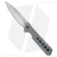 Olamic Cutlery Rainmaker Dagger Folding Knife, 4.125in, Bohler M390 Stainless Steel, Dagger Blade, Titanium Blue/Gray Handle, w/ Blue Holes, Steel/Blue/Gray, 9.625in, BHQ-176715