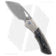 Olamic Cutlery WhipperSnapper BL Folding Knife, 2.875in, Damascus, Sheepsfoot Blade, Carbon Fiber, Titanium Blue/Gray Handle, Black/Blue/Gray, 6.875in, BHQ-182544