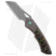 Olamic Cutlery WhipperSnapper BL Folding Knife, 2.875in, Damascus, Wharncliffe Blade, Carbon Fiber, Titanium Red/Orange/Green/Blue Handle, Black/Red/Orange/Green/Blue, 6.875in, BHQ-182545