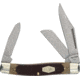 Old Timer Senior 3-Blade Folding Pocket Knife, 3/2.2/2in, SS Clip Point/Sheepsfoot/Spey Blade, Brown Sawcut Handle, 1179237