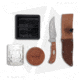 Old Timer Schrade Ot Whiskey Glass Set &amp; Fixed Blade Knife, 3.50in, Stainless Steel, Clip Point Blade, Pakkawood Brown Handle, Steel/Brown, 8.25in, BHQ-206593