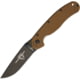 Ontario Knife 8830CB RAT II Linerlock Folding Knife, 3in Black D2 Tool Steel Drop Point, Coyote Brown G10 Handle, 8830 COYOTE BROWN