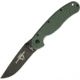 Ontario Knife 8830OD RAT II Linerlock D2 Folding Knife, 3in Black D2 Tool Steel Drop Point, OD Green G10 Handle, OD Green, 8830 OD GREEN